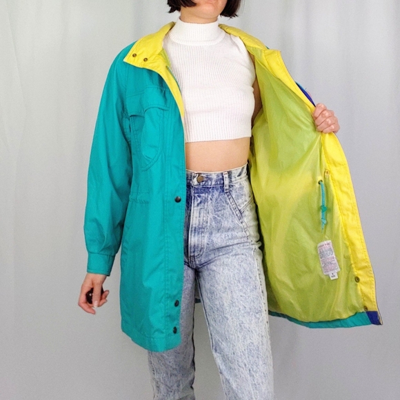 SOLD Vintage London Fog turquoise jacket - Picture 4 of 4